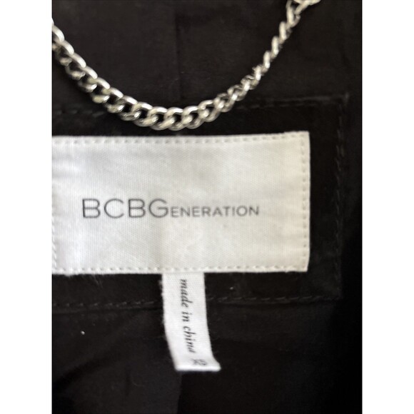 BCBG Generation Black Leather Suede Moto Jacket Womens XS - Picture 2 of 13
